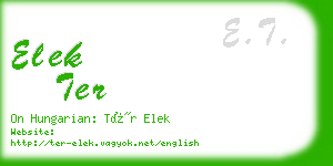 elek ter business card